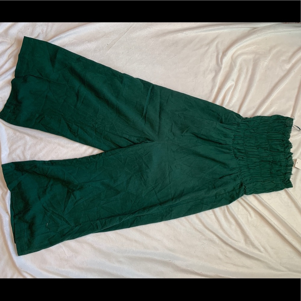 Deep Green strapless jumpsuit